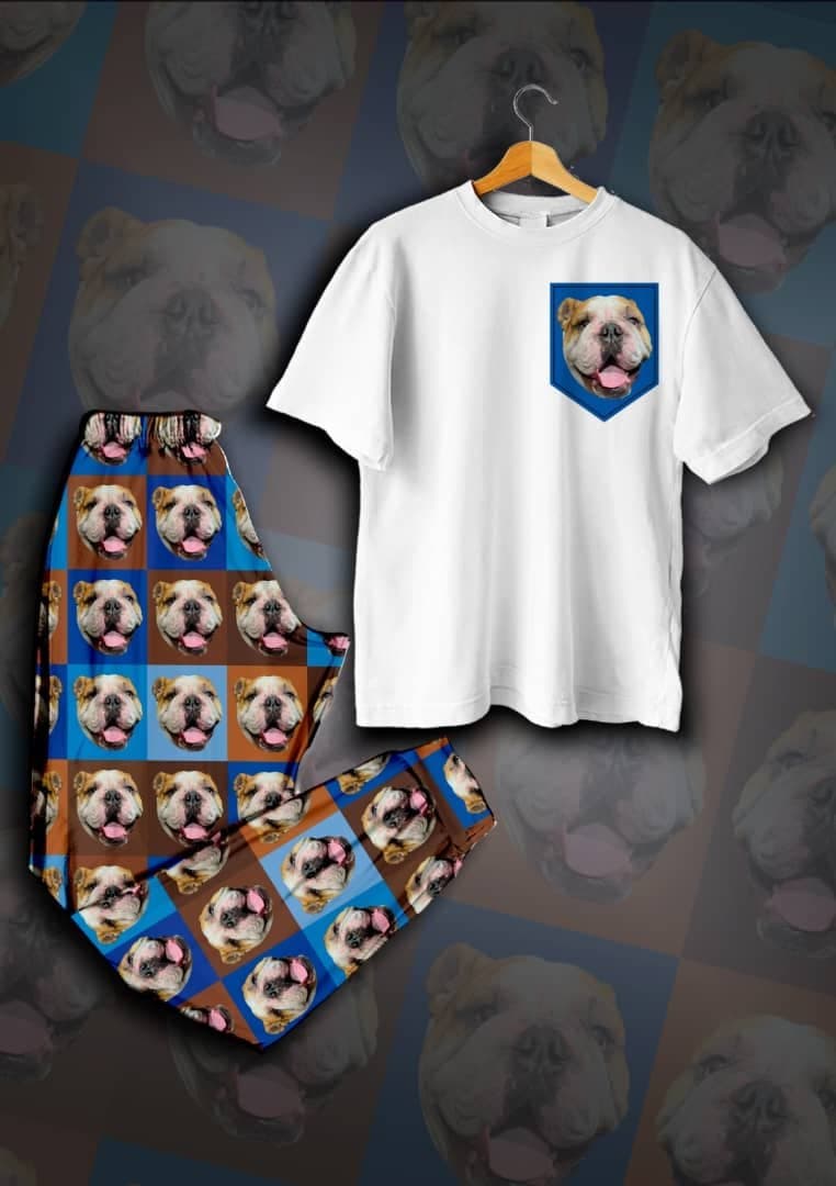 Pijama personalizada con foto de mascota, modelo 7